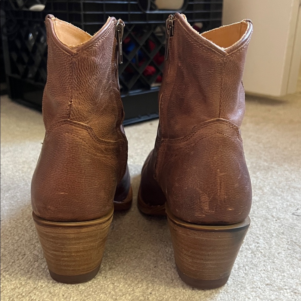 Tecovas Women’s The Daisy Boot Ankle Boots Leather Scotch Goat Brown Sz 6.5 - Picture 4 of 7